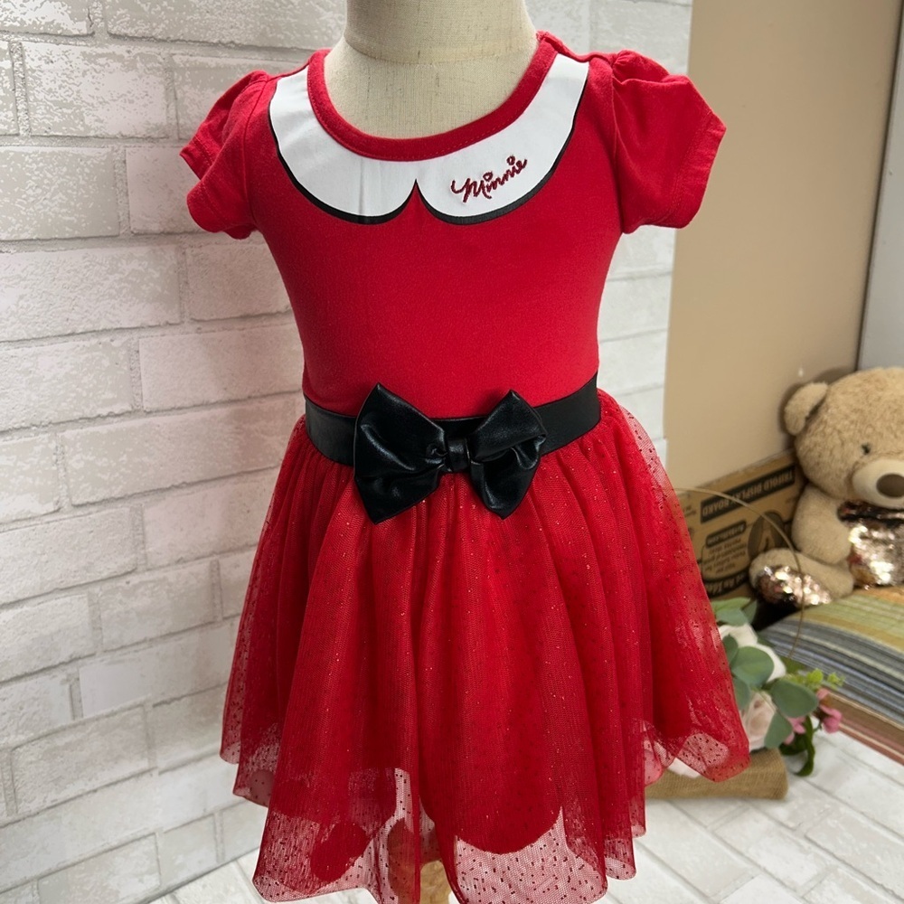 Disney Red Minnie Mouse Kids Costume with Black Bow